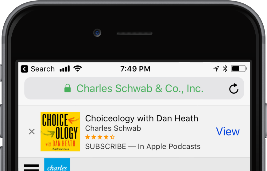 Apple Podcast App Charles Schwab PNG image