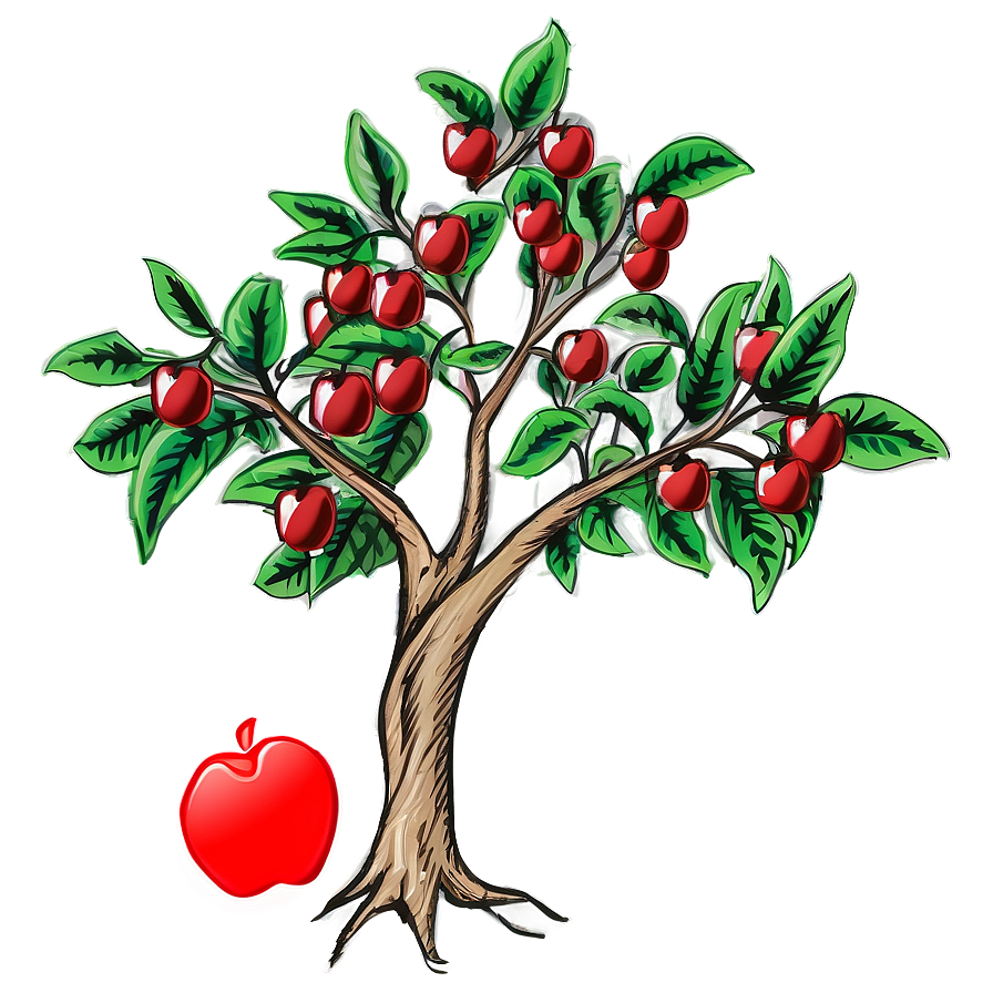 Apple Tree Sketch Png 06132024 PNG image