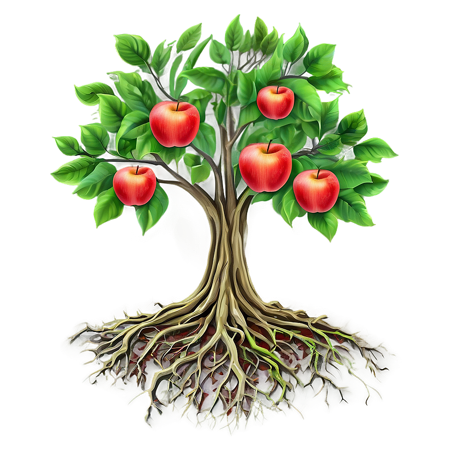 Apple Tree With Roots Png 06132024 PNG image