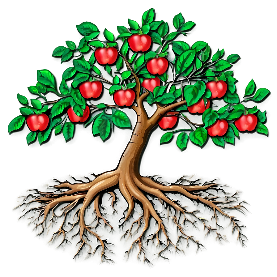 Apple Tree With Roots Png 32 PNG image