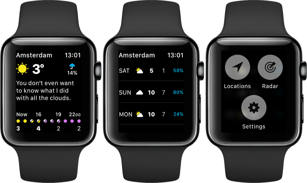 Apple Watch Series Weather App Display PNG image