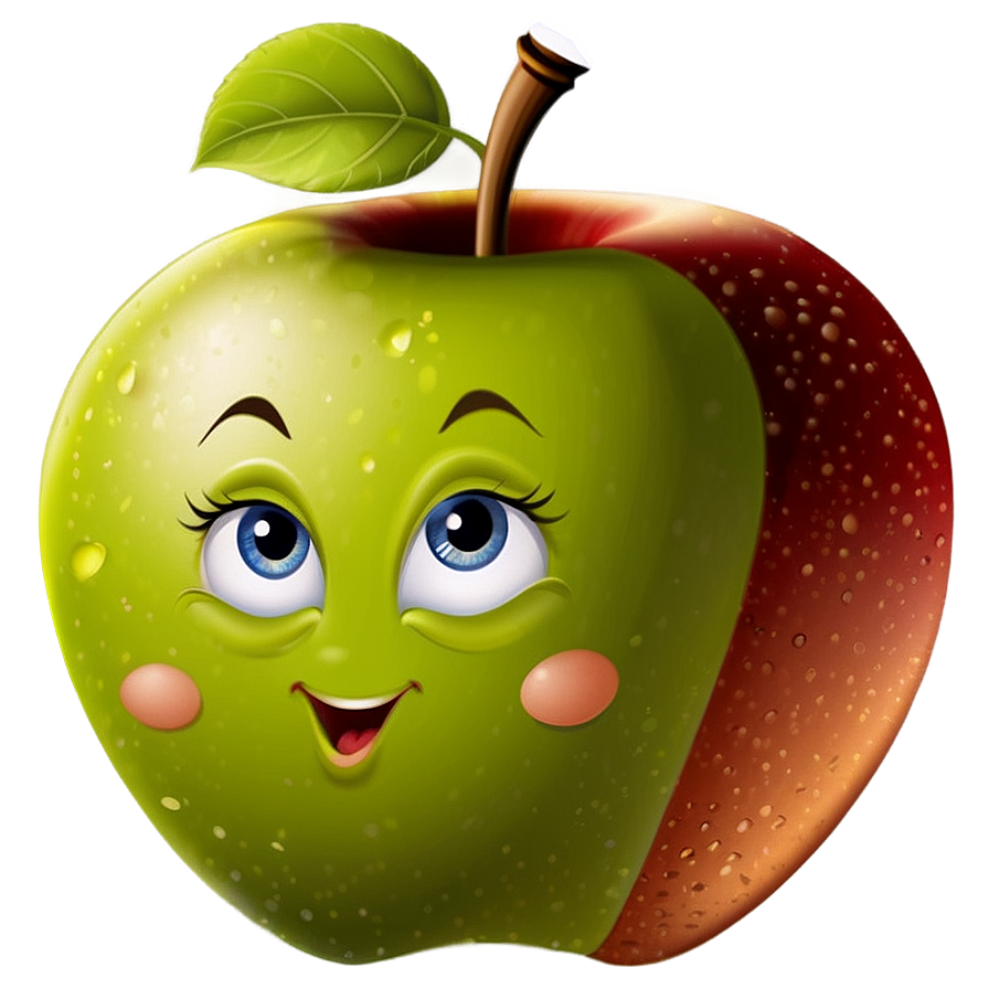 Apple With Face Cartoon Png 10 PNG image