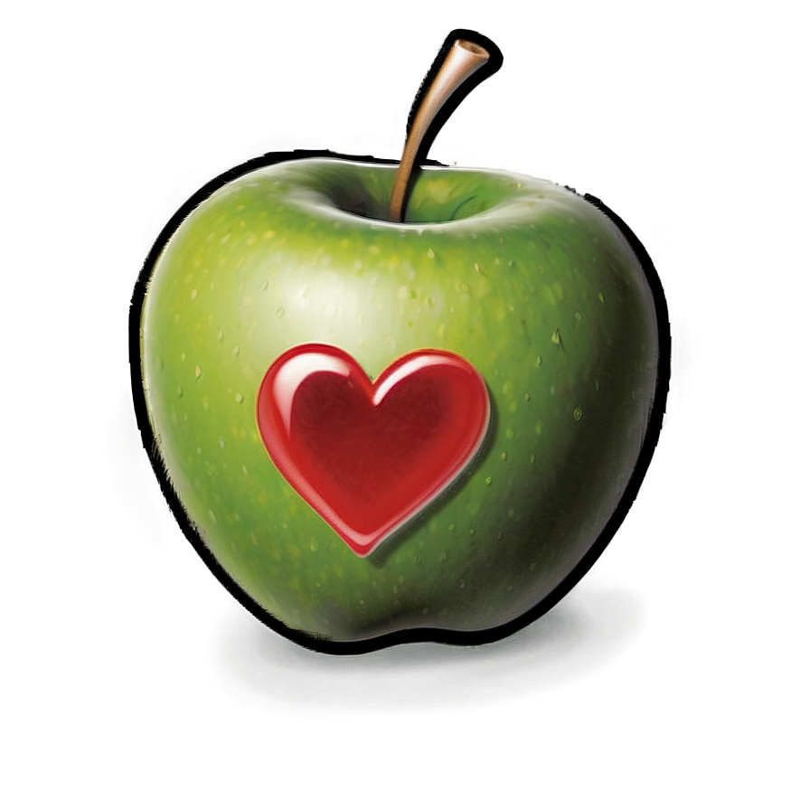 Apple With Heart Png Kbt PNG image