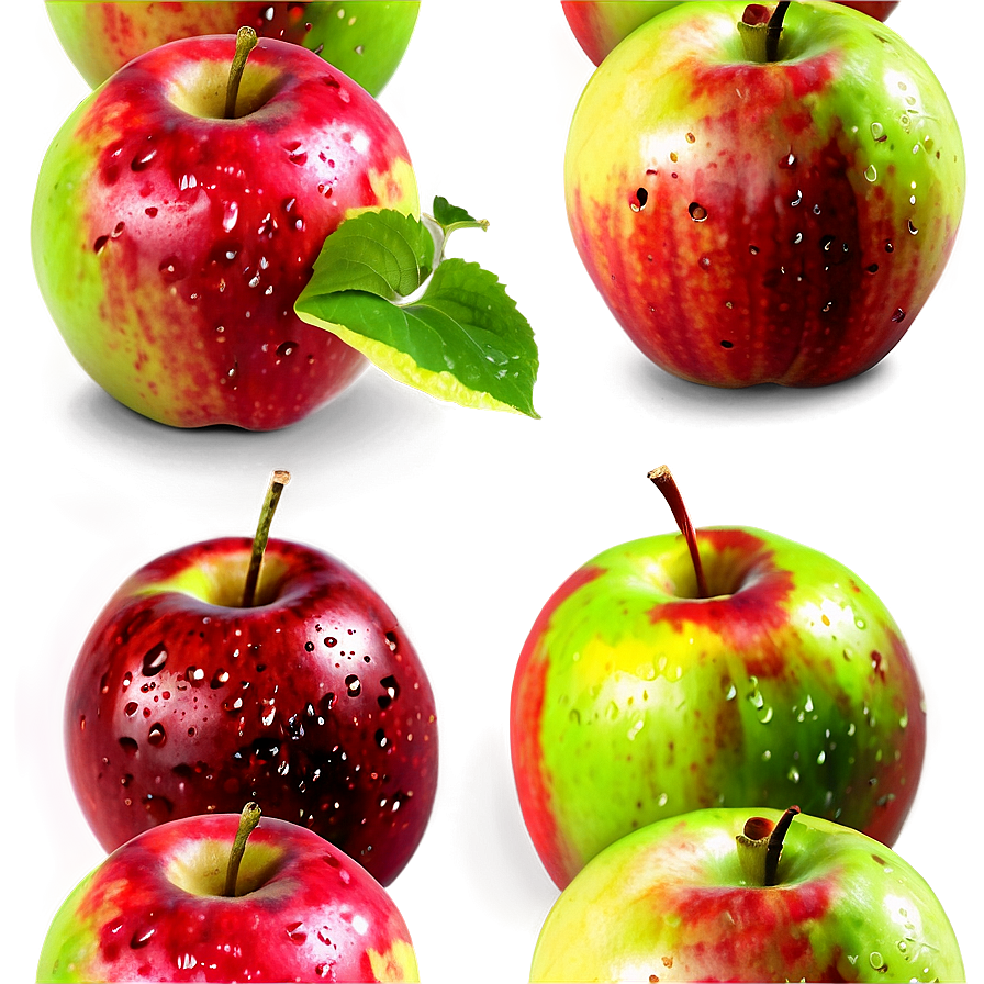 Apple With Water Drops Png 59 PNG image
