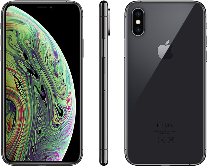 Applei Phone X S Black Displayand Back PNG image