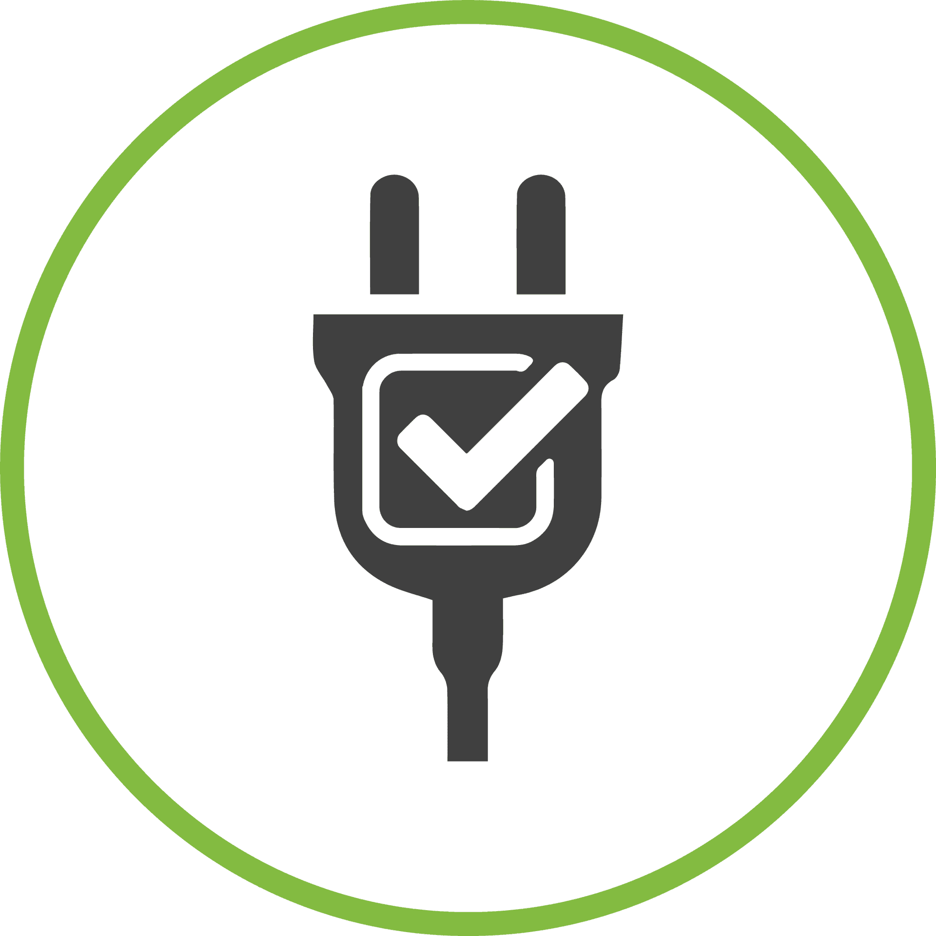 Approved Electrical Plug Icon PNG image