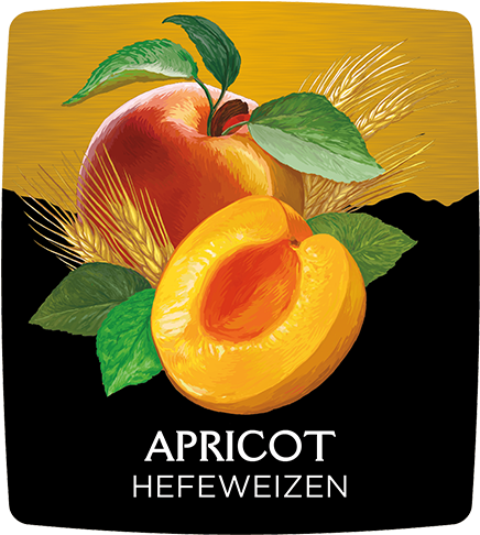 Apricot Hefeweizen Beer Label PNG image
