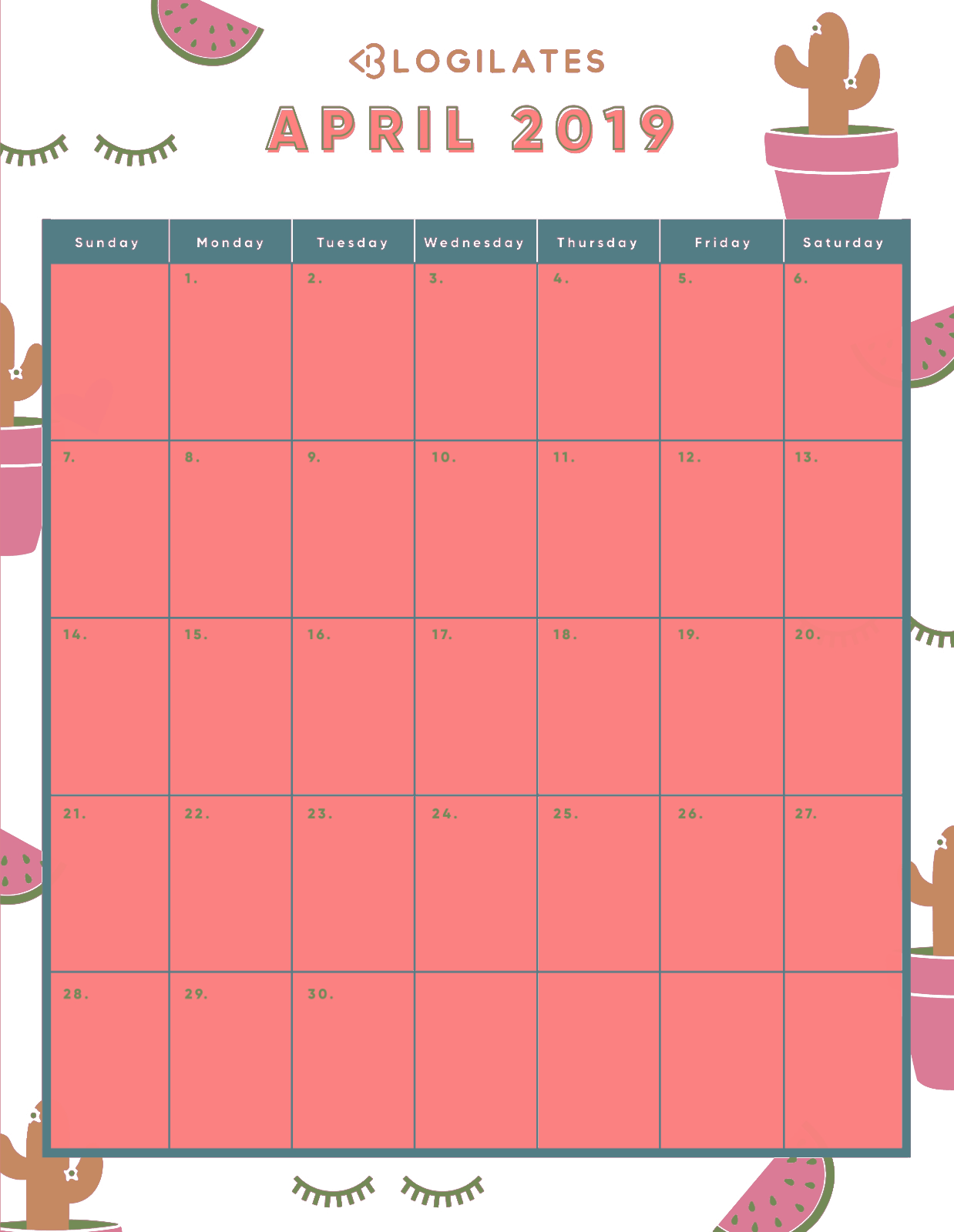 April2019 Calendar Illustration PNG image