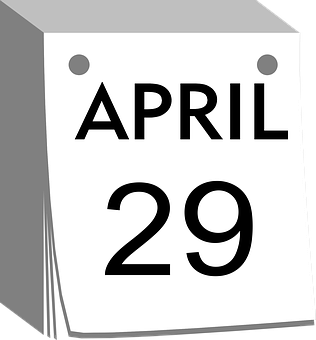 April29 Calendar Page PNG image