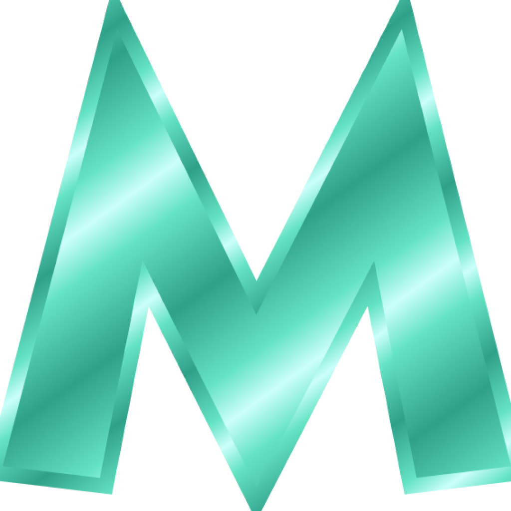 Aqua Glass Letter M PNG image