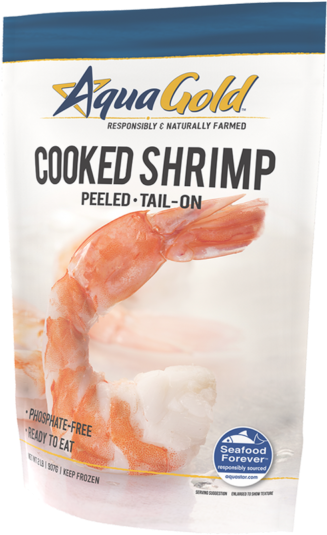 Aqua Gold Cooked Shrimp Package PNG image