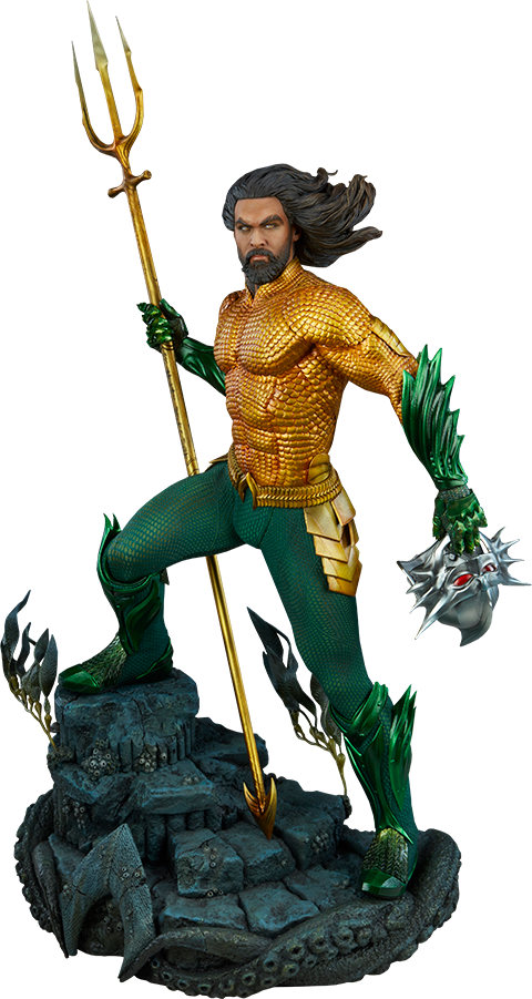 Aquaman Figure With Trident PNG image