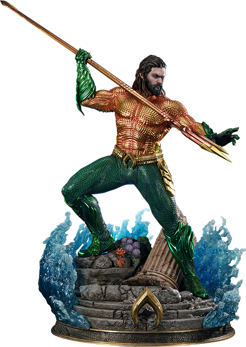 Aquaman Statue Action Pose PNG image
