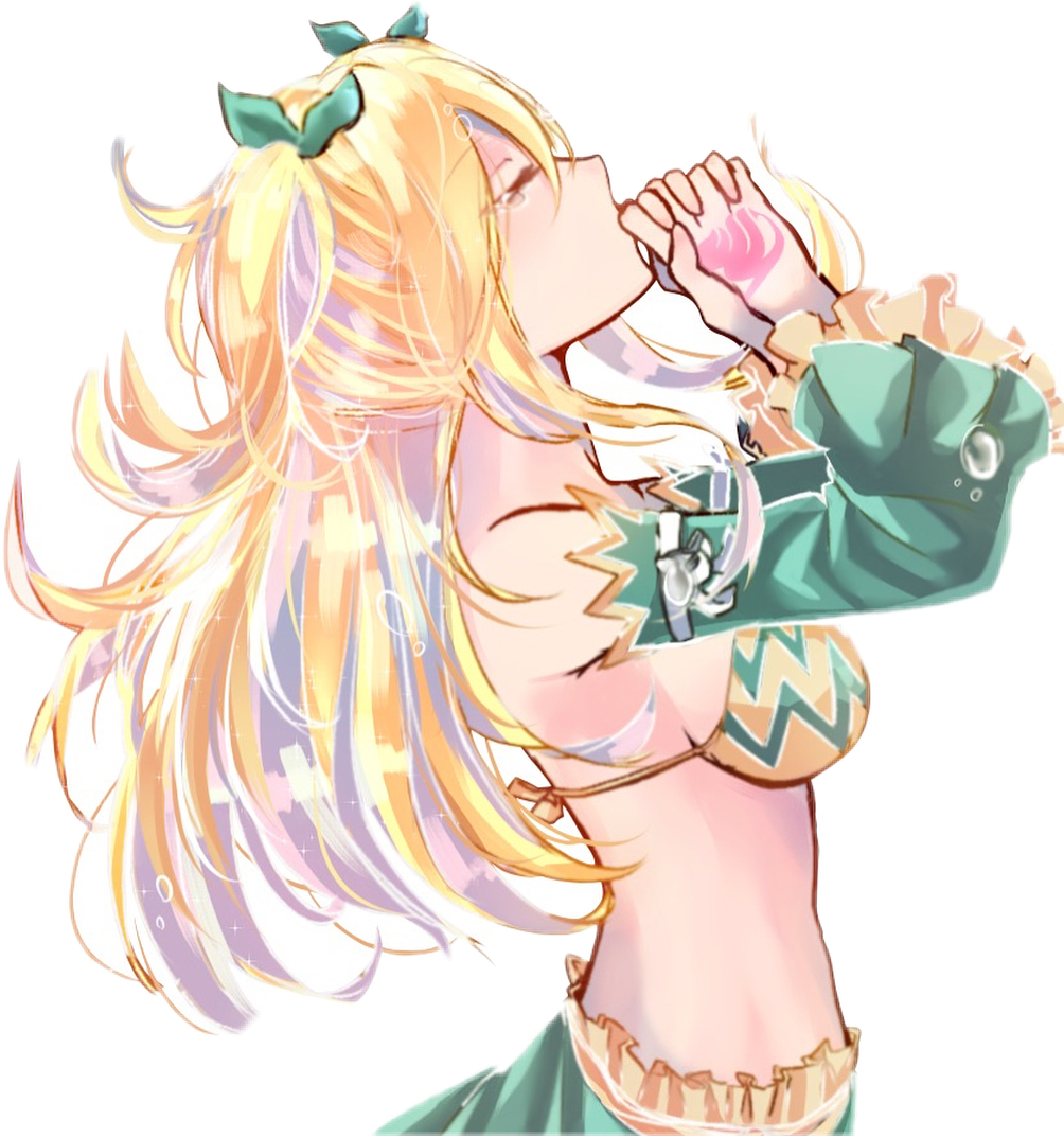 Aquarius Anime Girl Blowing Kiss PNG image