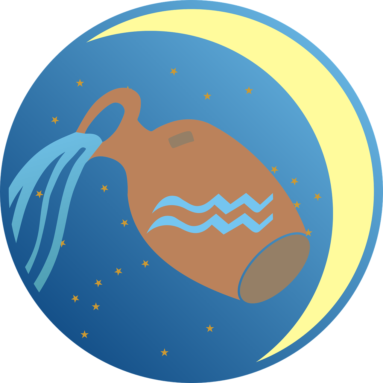 Aquarius Zodiac Symbol Illustration PNG image