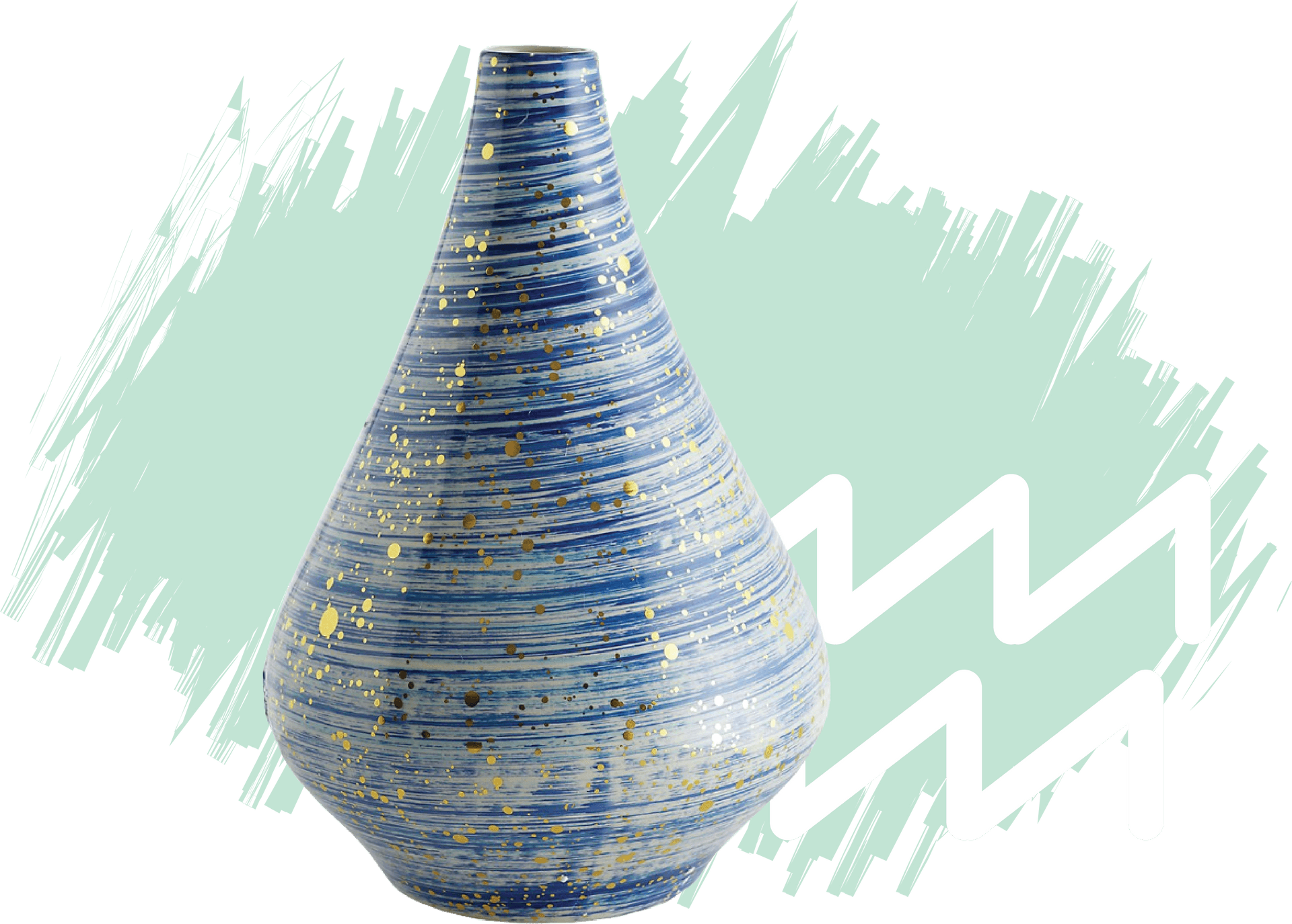 Aquarius Zodiac Vase Artwork PNG image