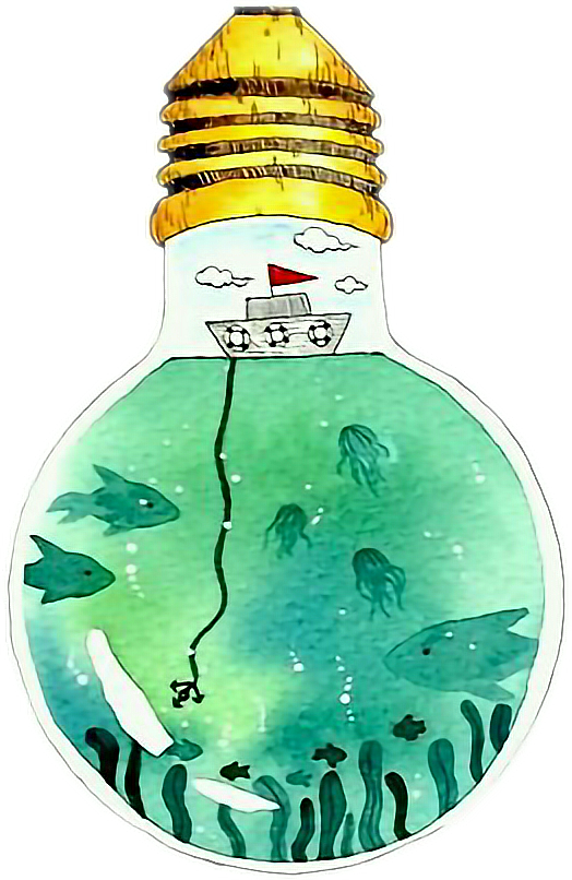 Aquatic Adventure Light Bulb Idea PNG image