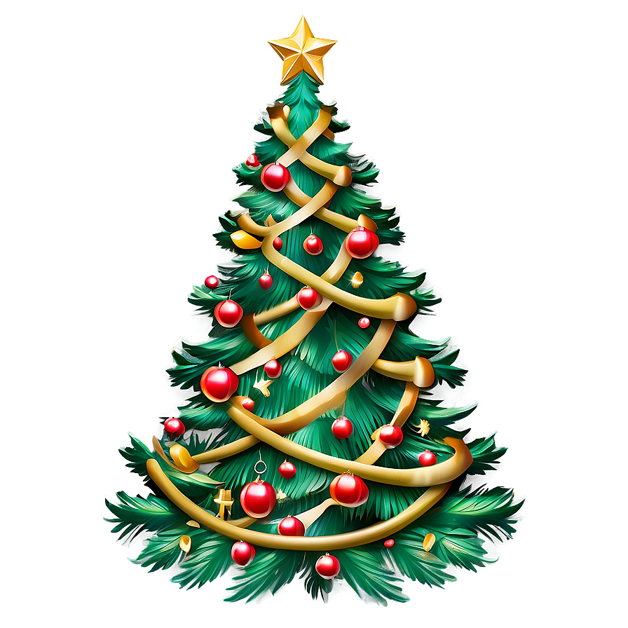 Arbol De Navidad With Gold Chain Png Sud46 PNG image