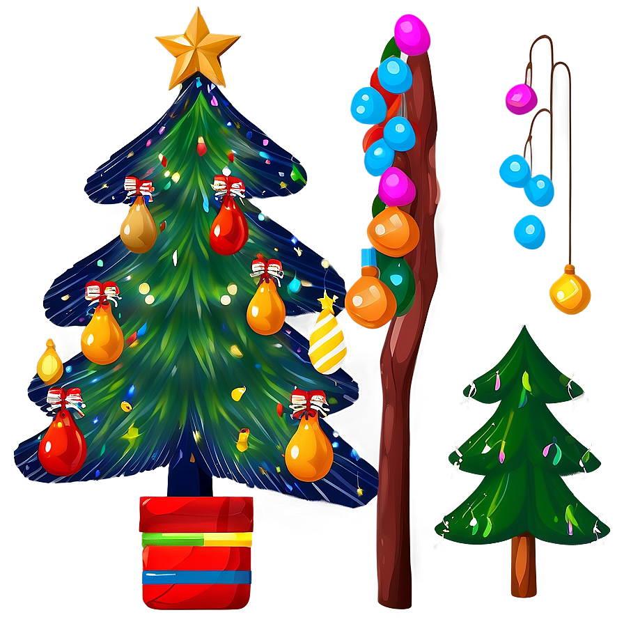 Arbol De Navidad With Wooden Ornaments Png 06122024 PNG image