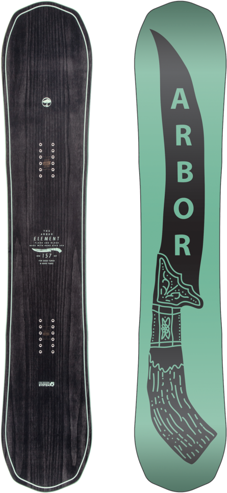 Arbor Element Snowboard Design PNG image