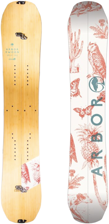 Arbor Swoon Snowboard Design PNG image