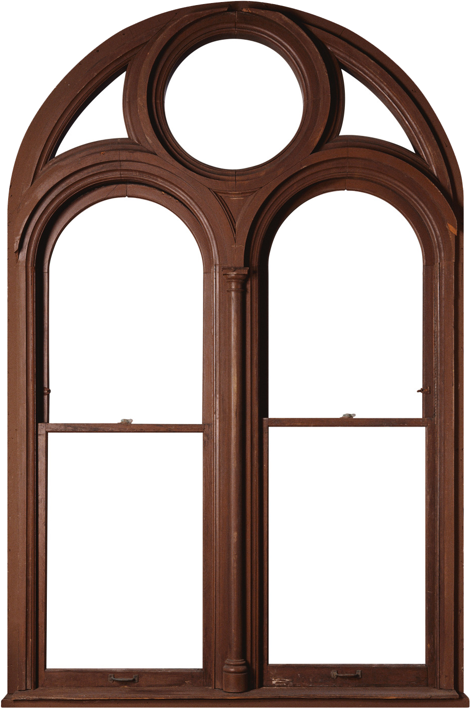 Arched Wooden Window Frame PNG image