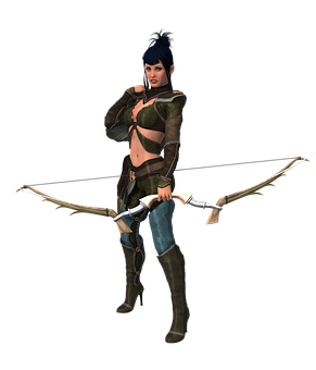 Archer Woman Game Character PNG image