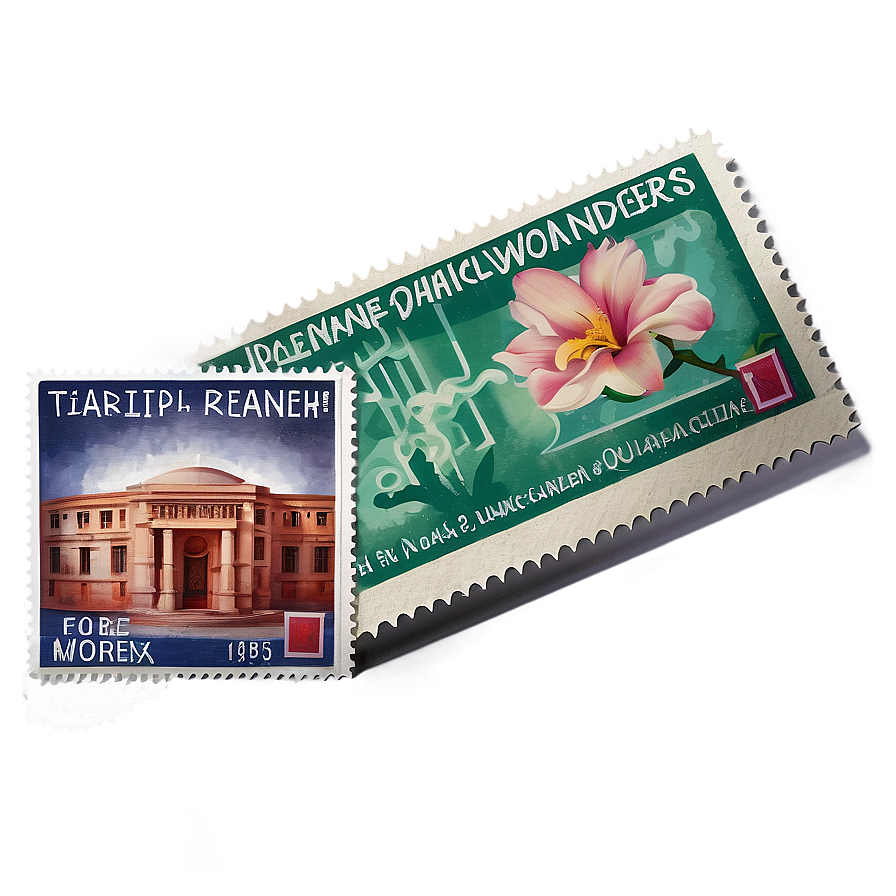 Architectural Wonders Postage Stamp Png Yuw PNG image