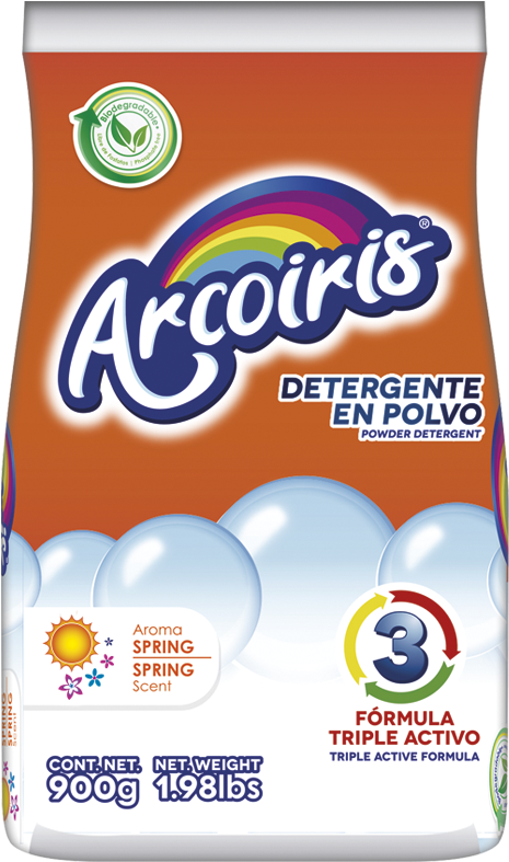 Arcoiris Detergent Powder Packaging PNG image