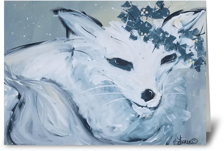 Arctic Fox Painting PNG image