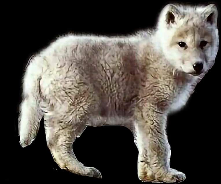 Arctic Wolf Cub Standing PNG image