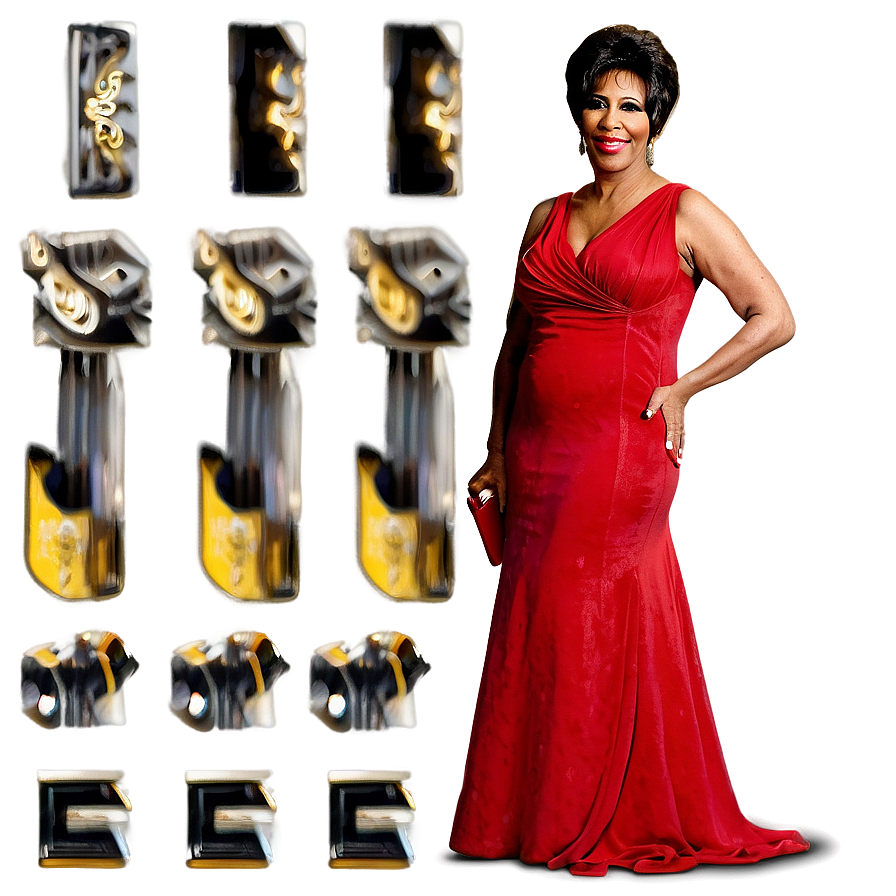 Aretha Franklin Red Dress Png Bbb47 PNG image