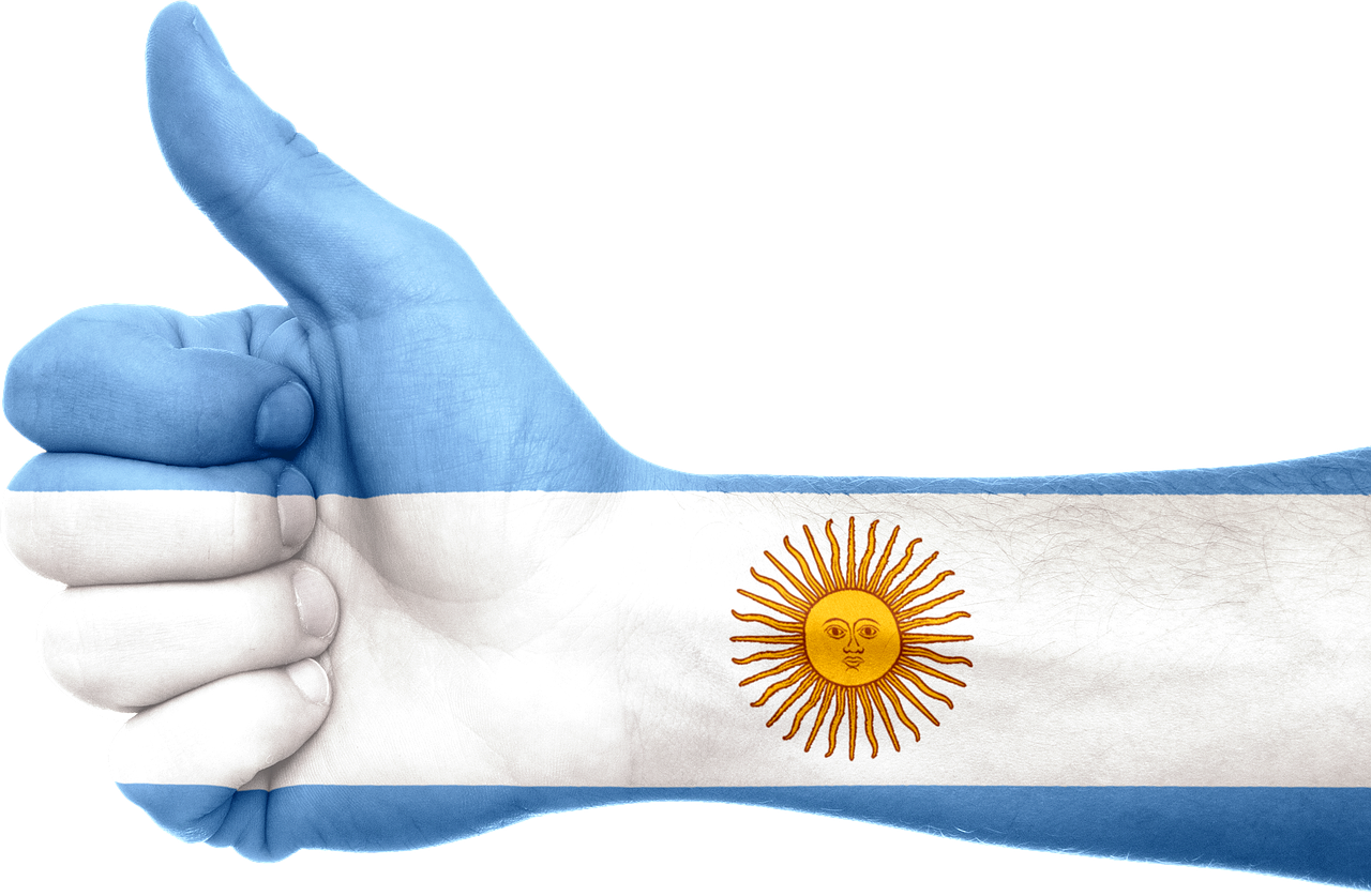 Argentina Flag Thumbs Up Gesture PNG image