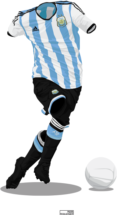 Argentina Football Kit Invisible Player Illustration PNG image