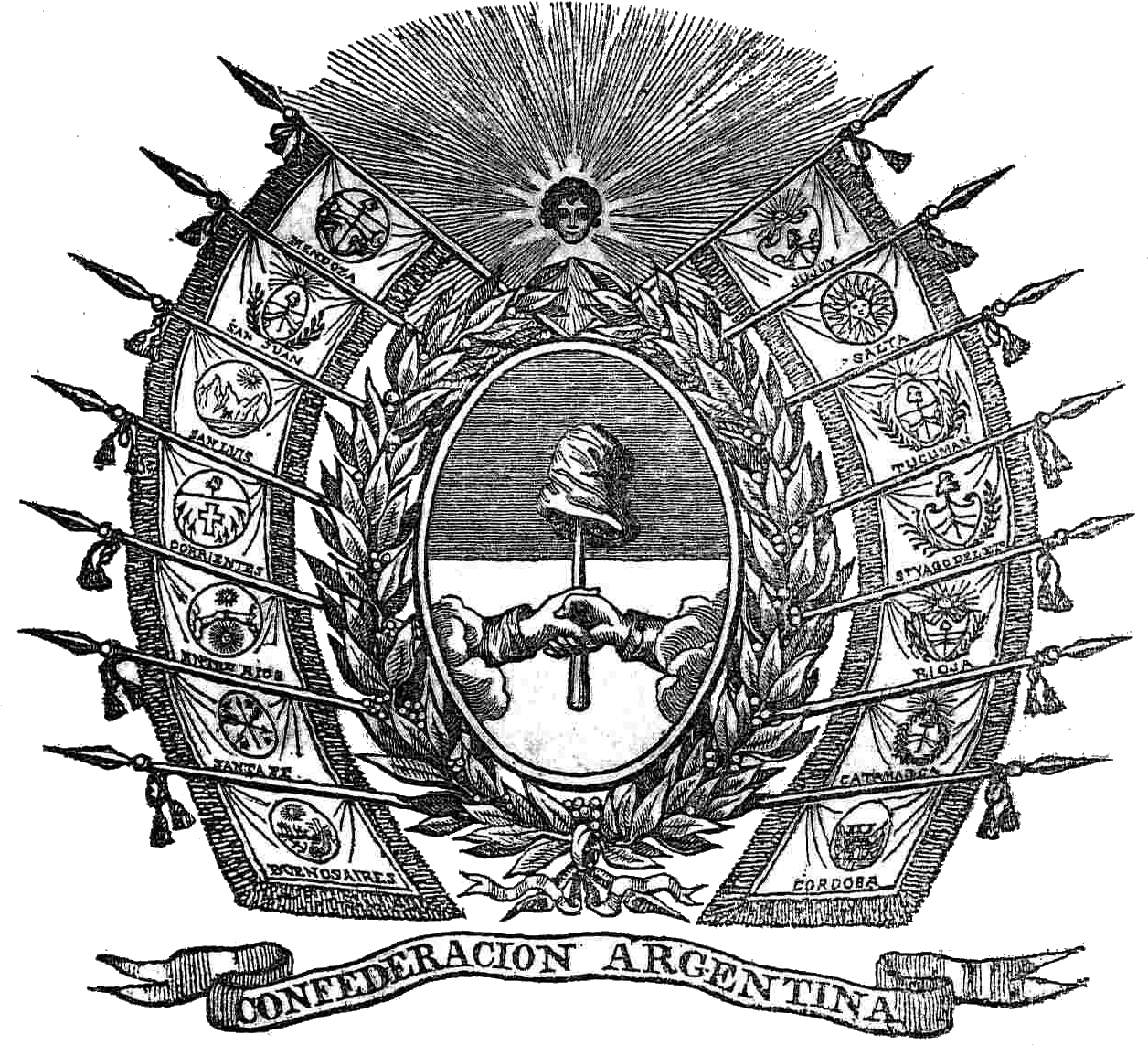 Argentine Confederation Seal Vintage Illustration PNG image