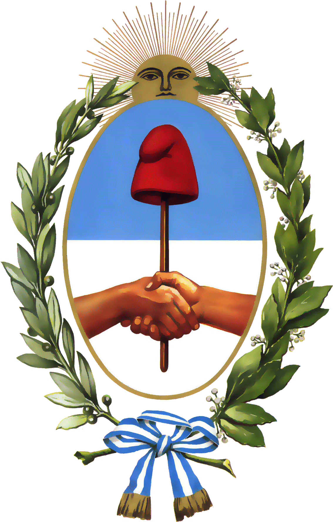 Argentinian Cockadeand Handshake Emblem PNG image