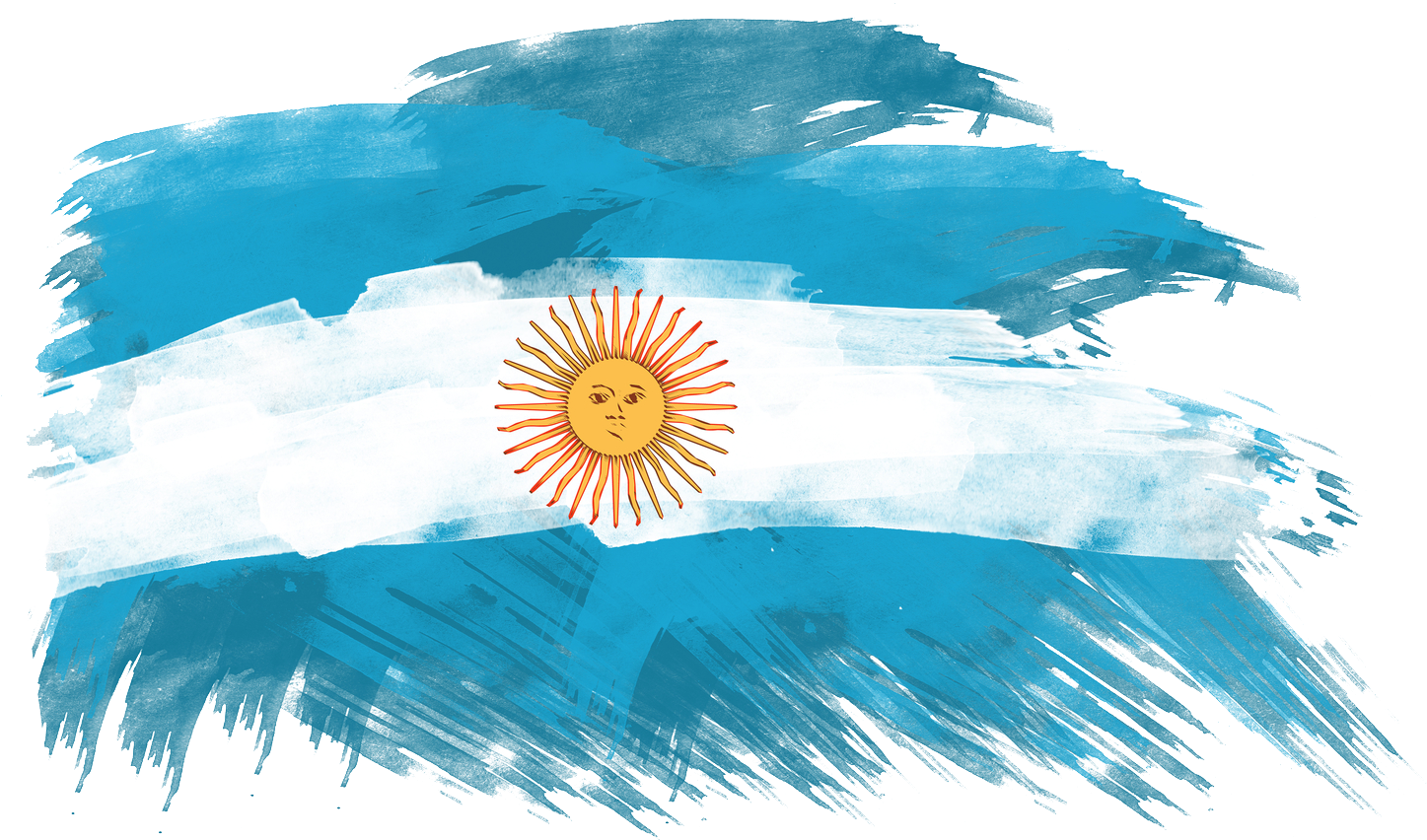 Argentinian Flag Artistic Brushstrokes PNG image