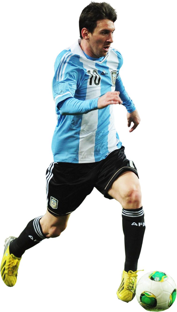 Argentinian Footballer In Action PNG image