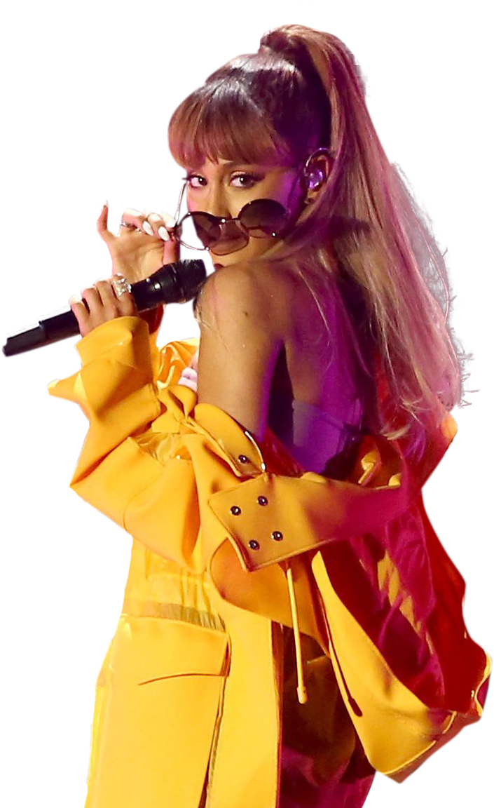 Ariana Grande Yellow Performance Outfit PNG image