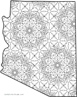 Arizona Mandala Pattern Outline PNG image