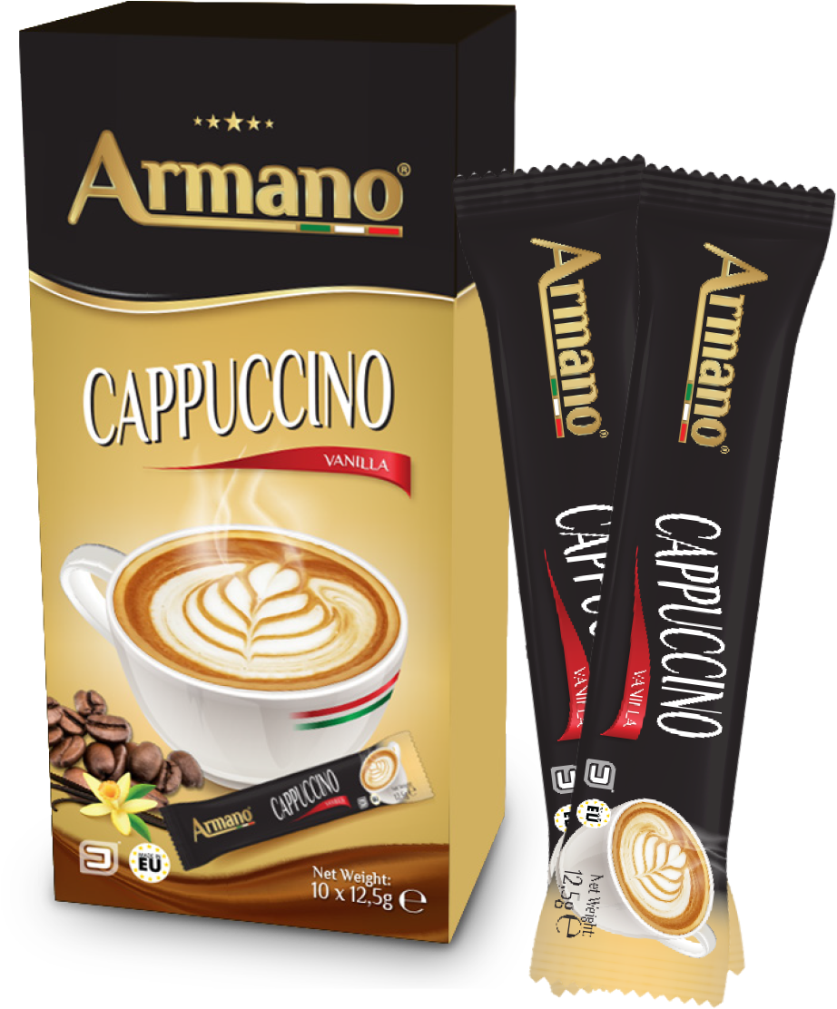 Armano Vanilla Cappuccino Packaging PNG image