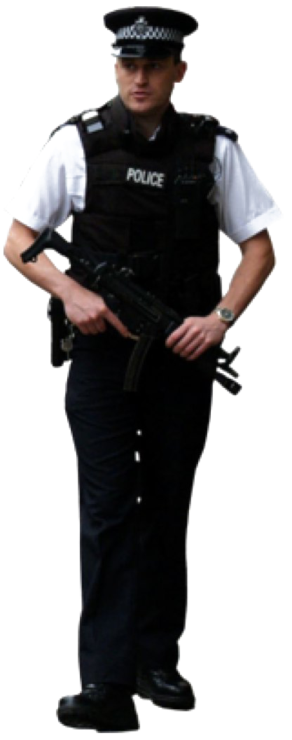 Armed Police Officer Standing PNG image