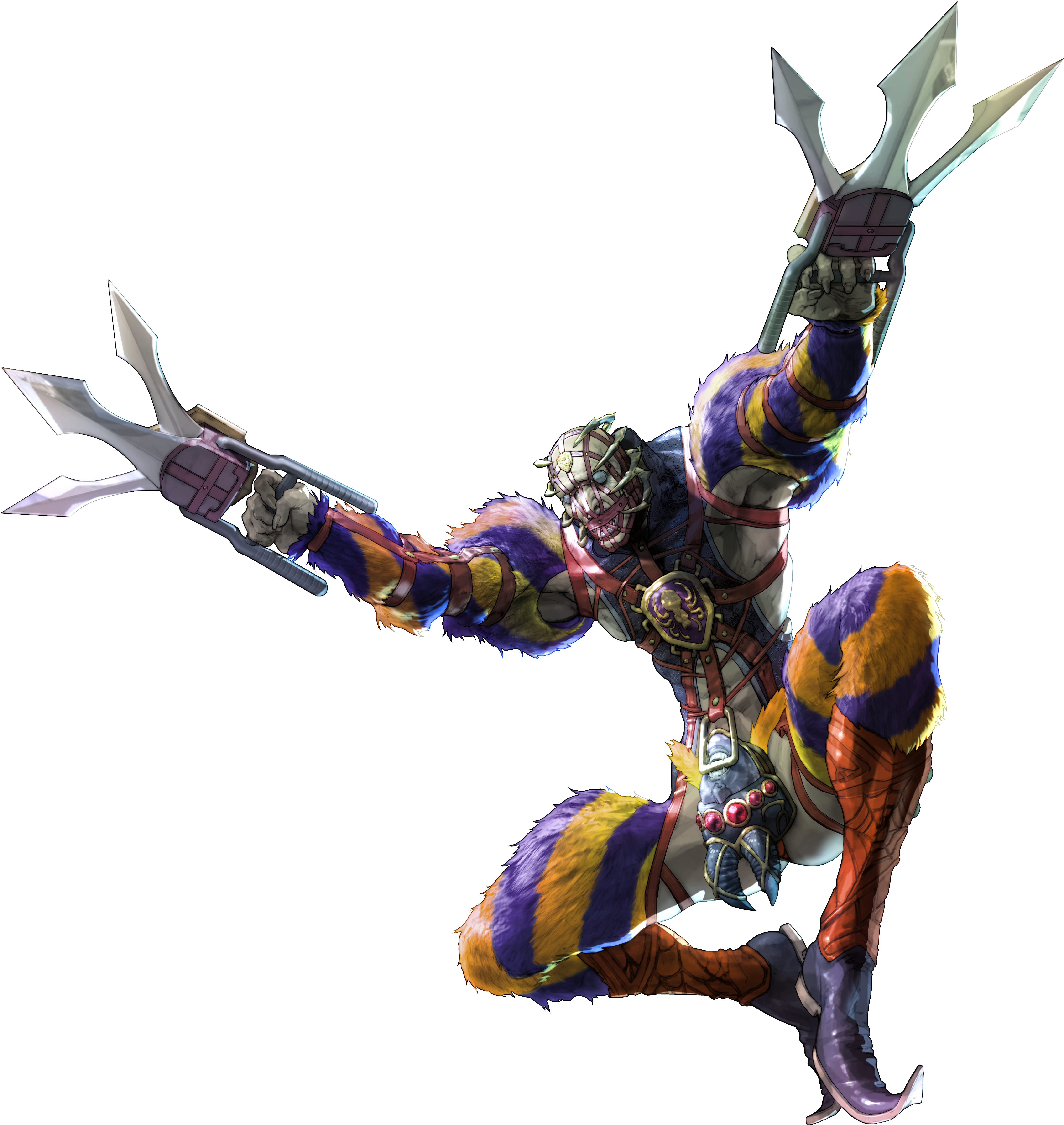 Armored Warriorwith Twin Blades PNG image