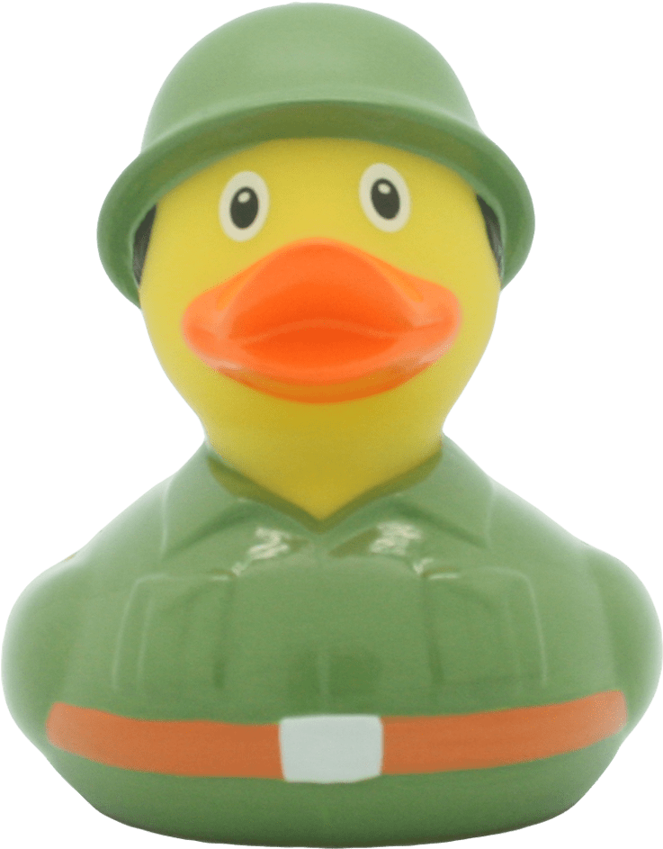 Army Duck Rubber Toy PNG image