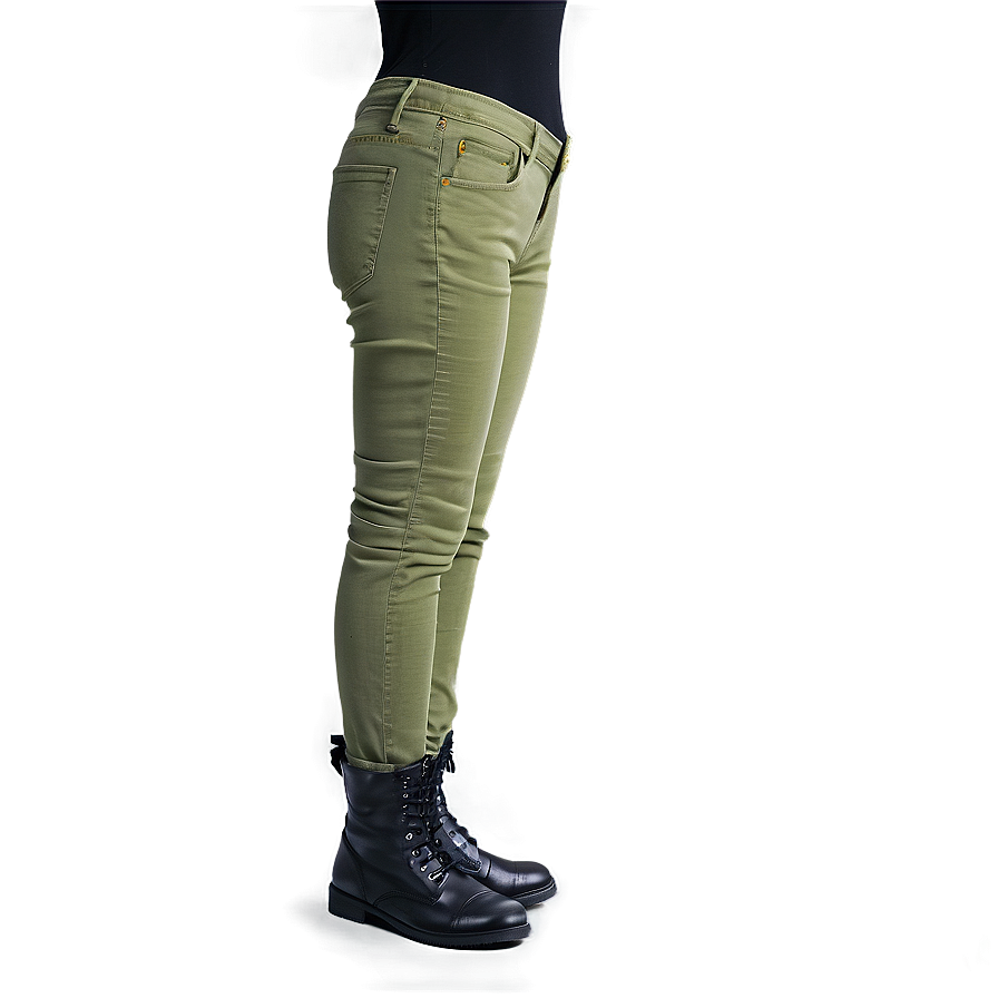 Army Green Skinny Jeans Png 06282024 PNG image