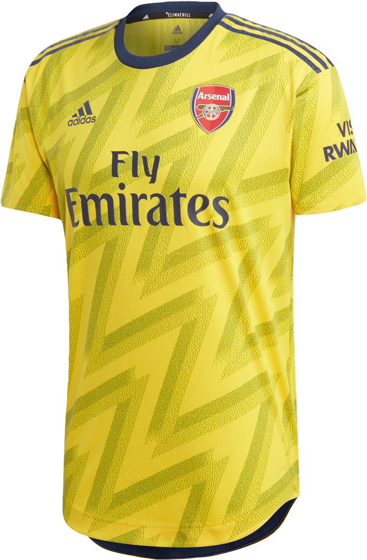 Arsenal Adidas Yellow Away Jersey PNG image