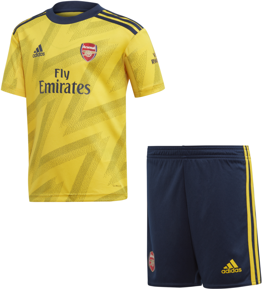 Arsenal Adidas Yellow Away Kit PNG image