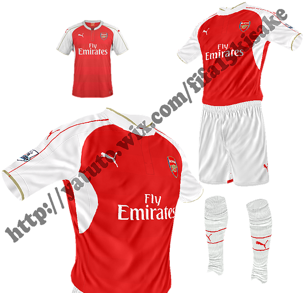 Arsenal Home Kit Design PNG image