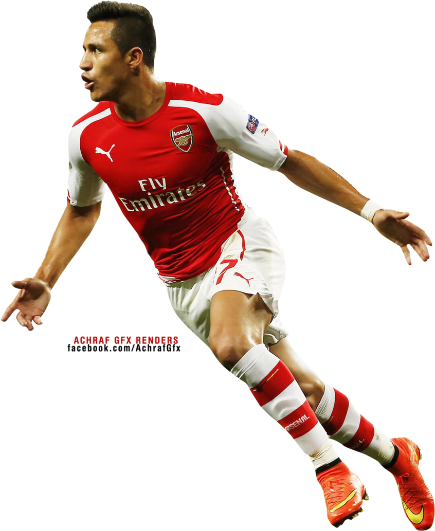 Arsenal Player Action Pose PNG image