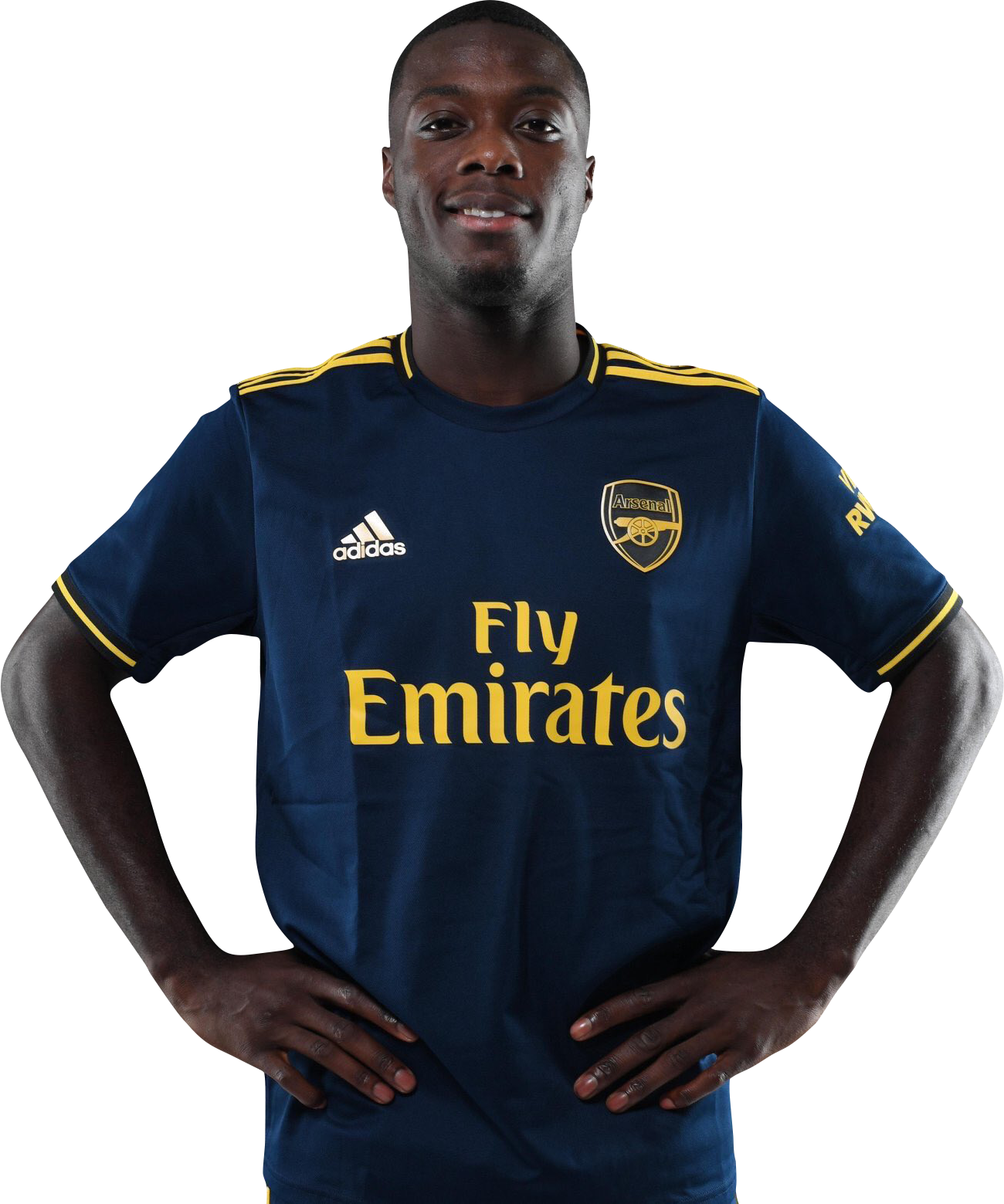 Arsenal Playerin Blue Adidas Kit PNG image